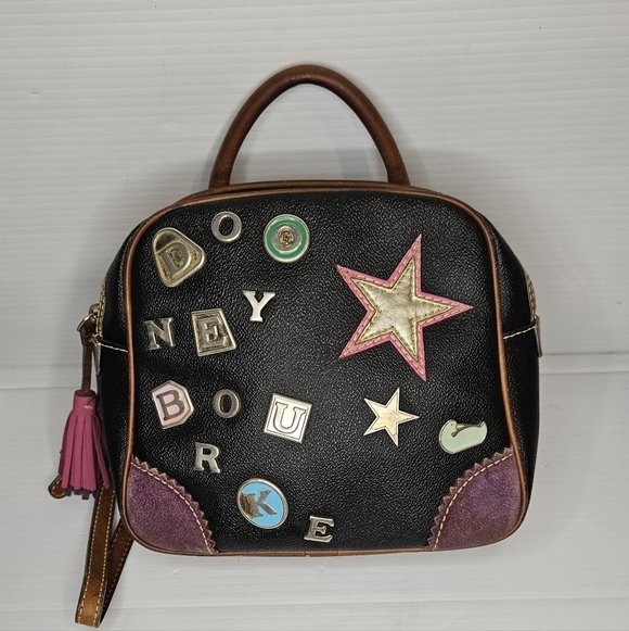 Y2K Dooney&Bourke Square Backpack Purse ,Graffiti Charms, Lindsay Lohan Vintage. main image 8